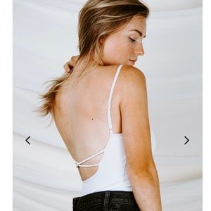 Free people white seamless bodysuit NWT backless